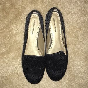 Black sequin flats